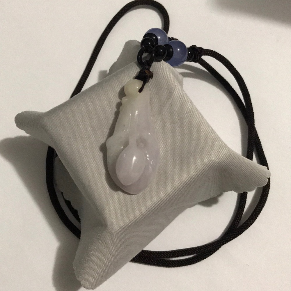 Grade A , White Champak Nautral Jade Necklace